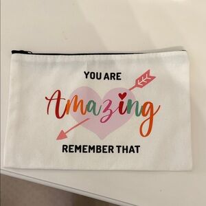 White and Pink Inspirational Pouch